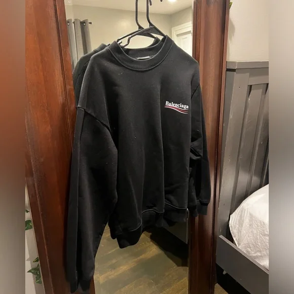 Balenciaga Black Campaign Logo Sweatshirt